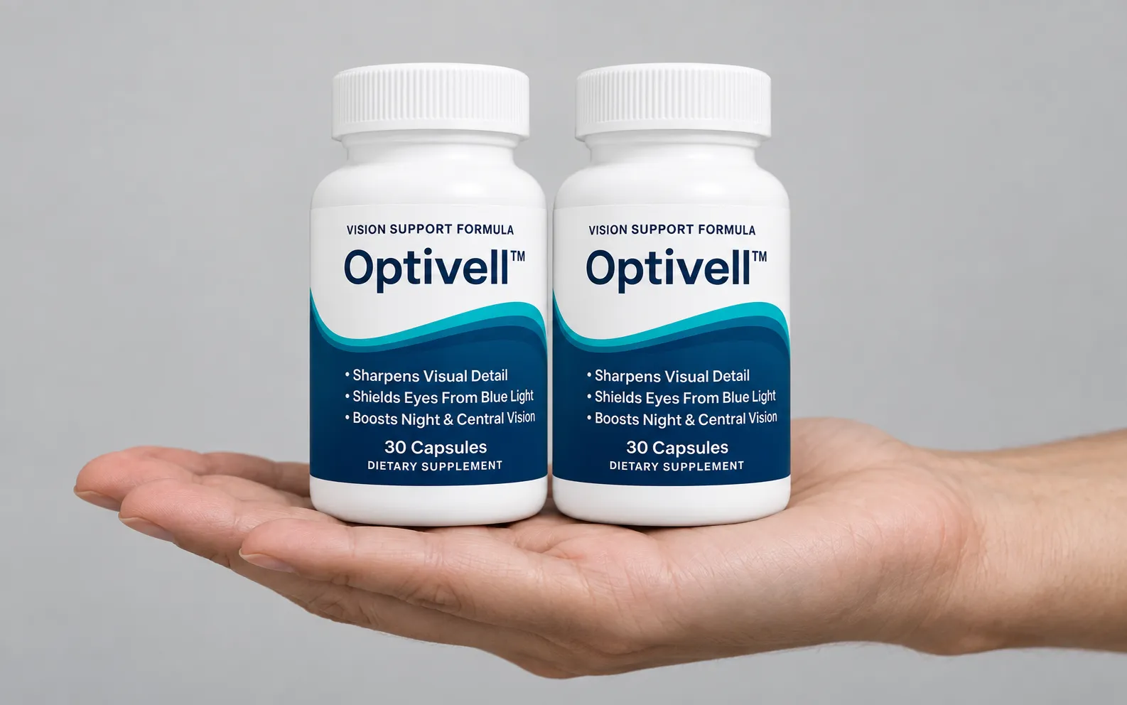 Optivell — the package held in a hand
