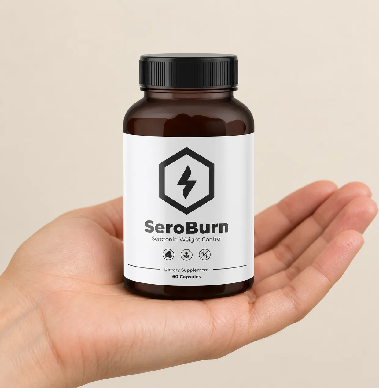 SeroBurn — the package held in a hand