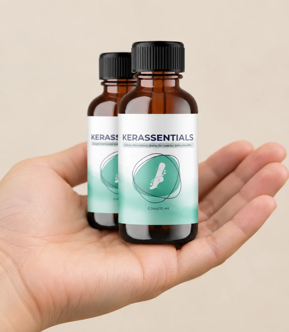 Kerassentials — the package held in a hand