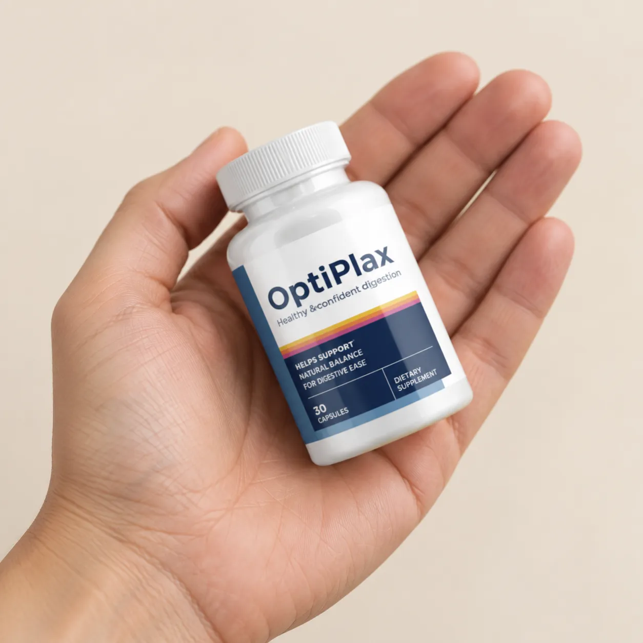 OptiPlax — the package held in a hand