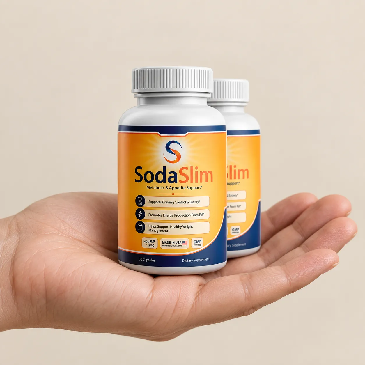 SodaSlim — the package held in a hand