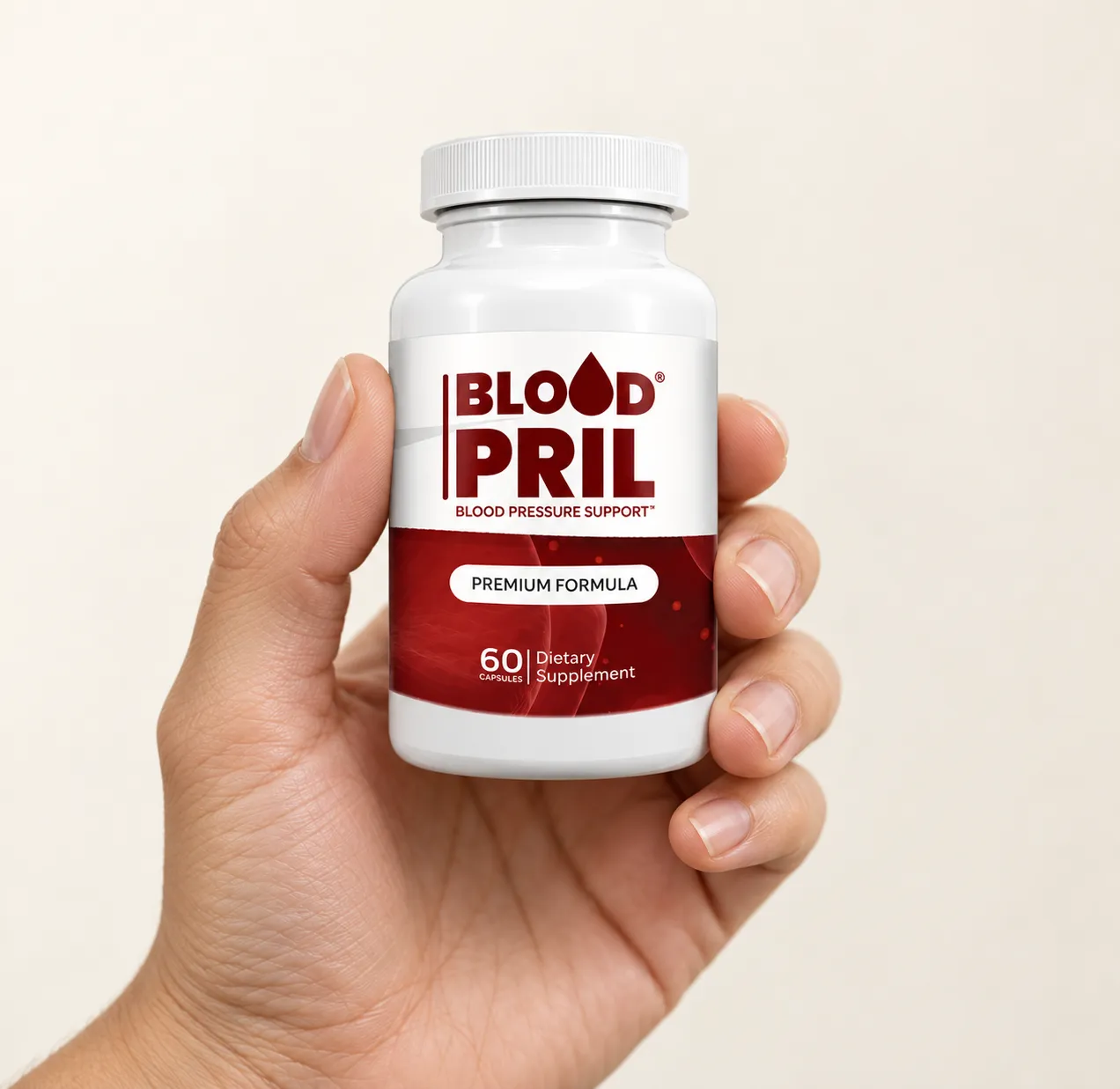 Bloodpril — the package held in a hand