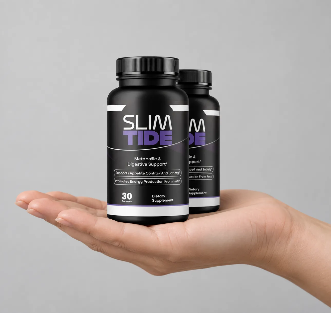 Slimtide — the package held in a hand