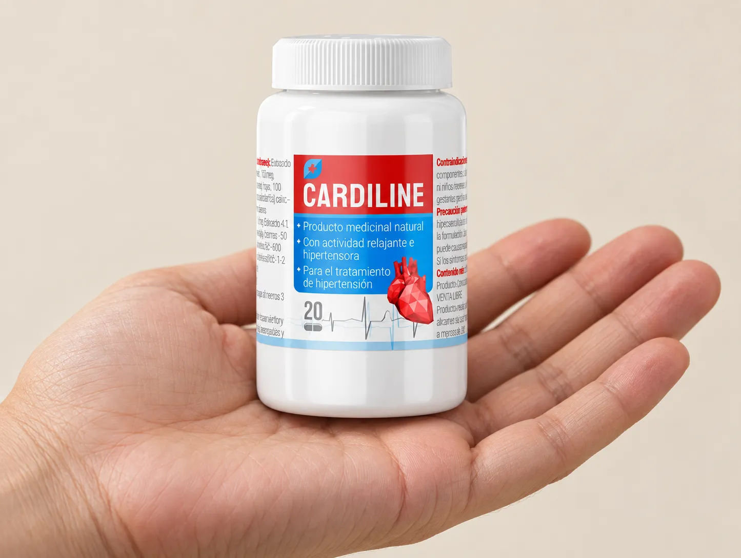 Cardiline USA — the package held in a hand